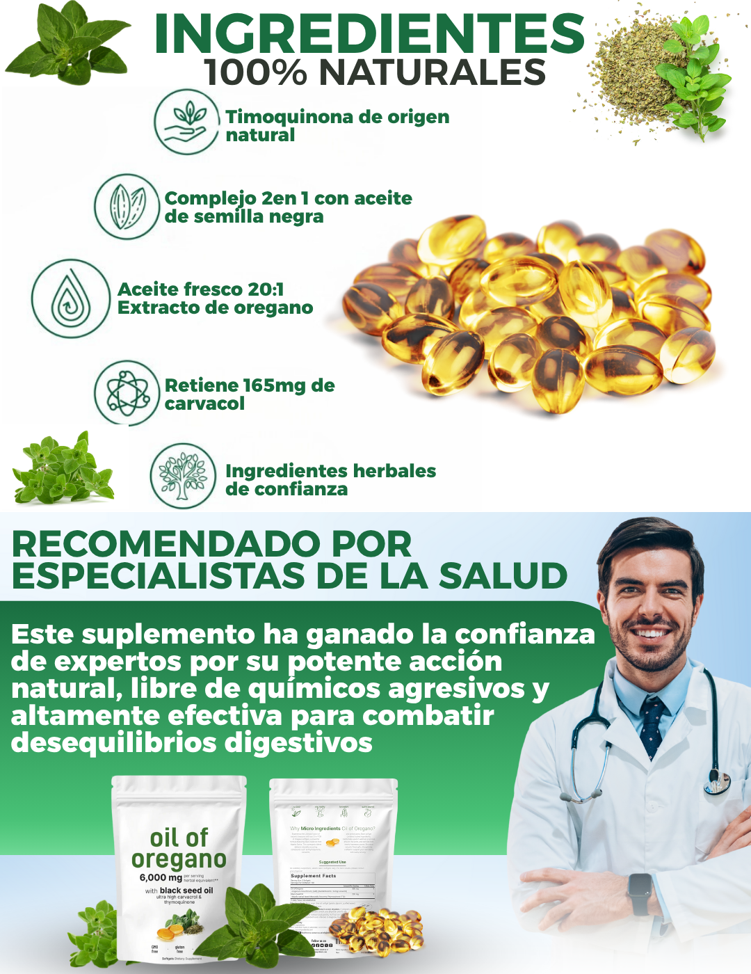 ACEITE DE OREGANO Y SEMILLA NEGRA - DETOX NATURAL 90 CAPSULAS