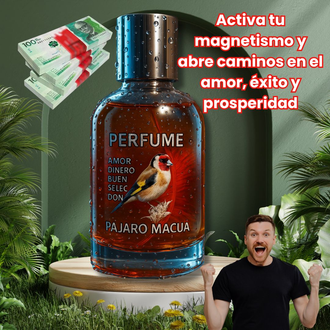 Perfume Pájaro Macua Abundancia y Prosperidad