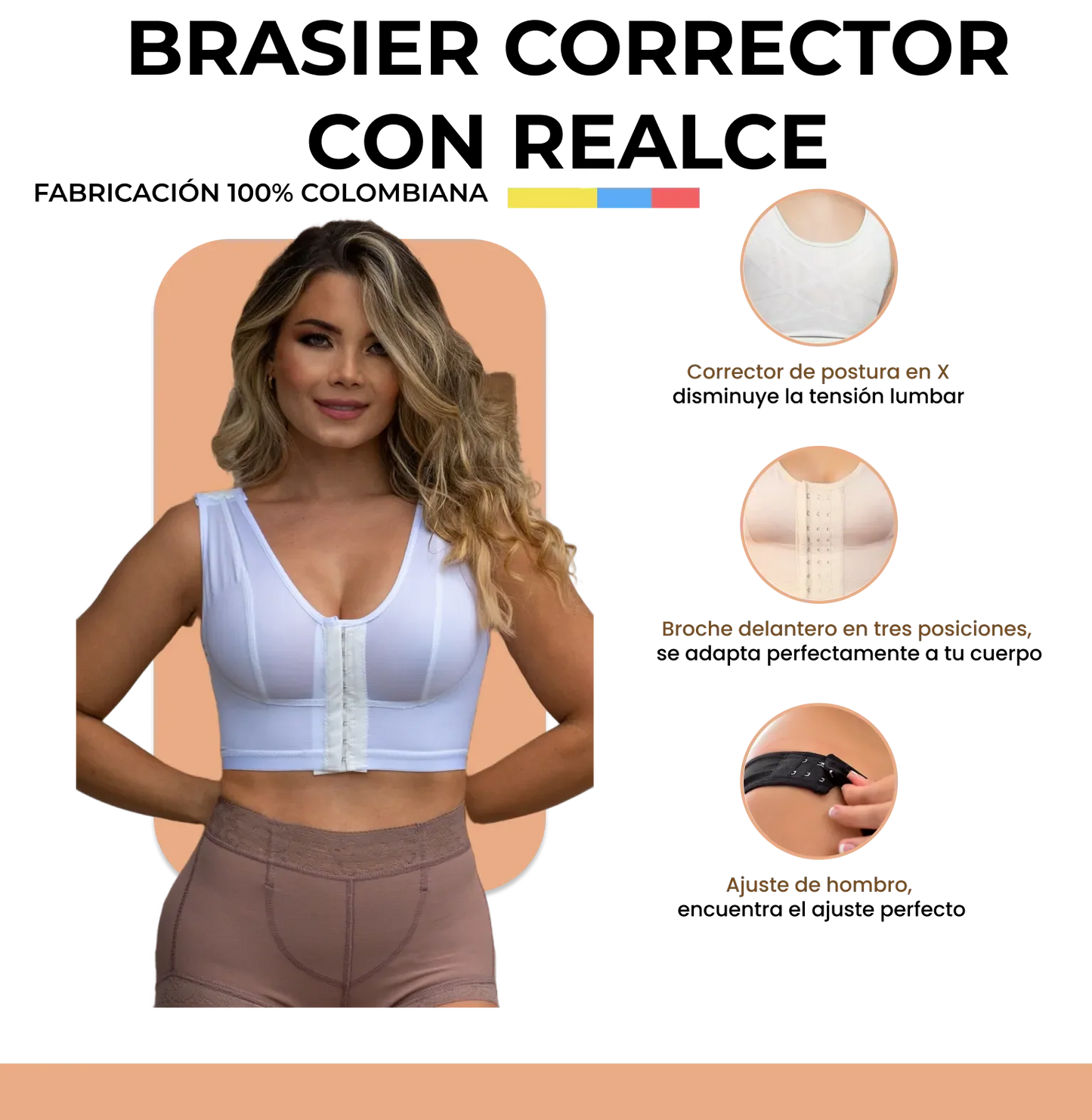 BRASIER CON REALCE Y CORRECTOR DE POSTURA